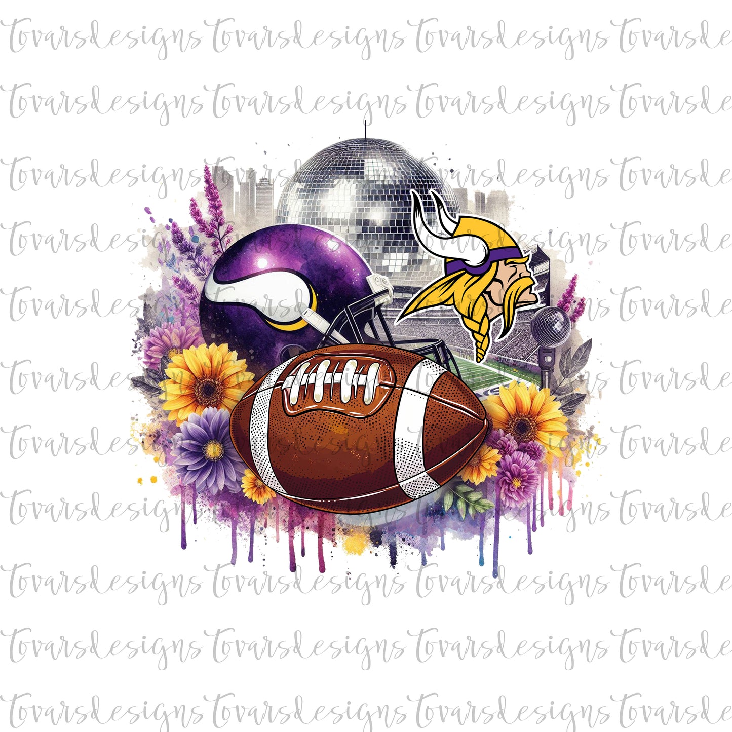 Vikings Football Digital Design PNG Sublimation 01