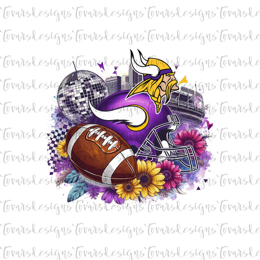 Vikings Football Digital Design PNG Sublimation 02