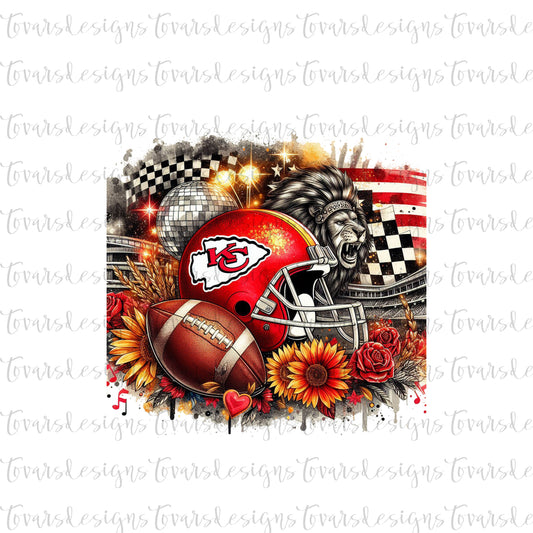 Chiefs Football Design PNG Digital Download Sublimation