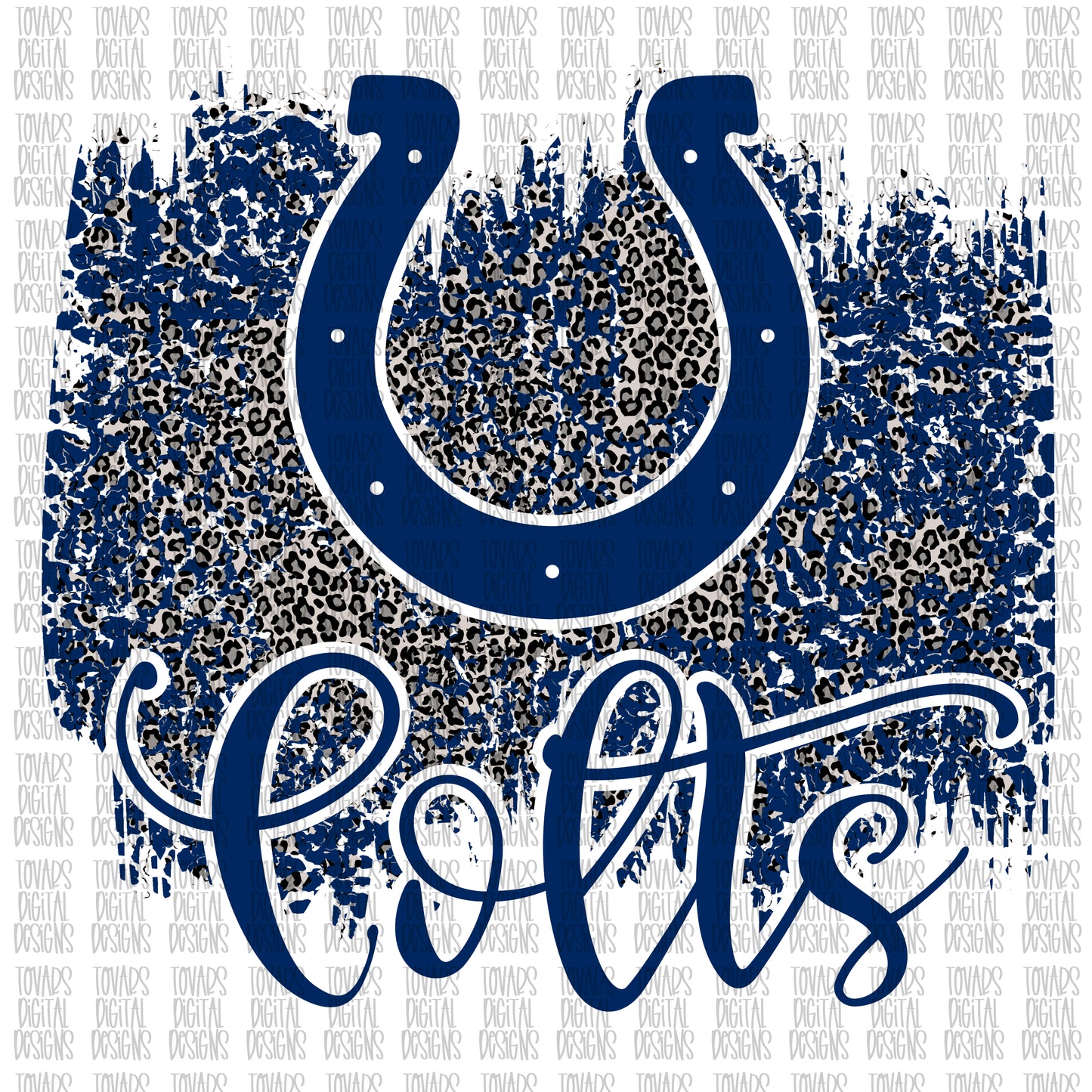 Colts leopard Football Digital Design PNG Sublimation 02