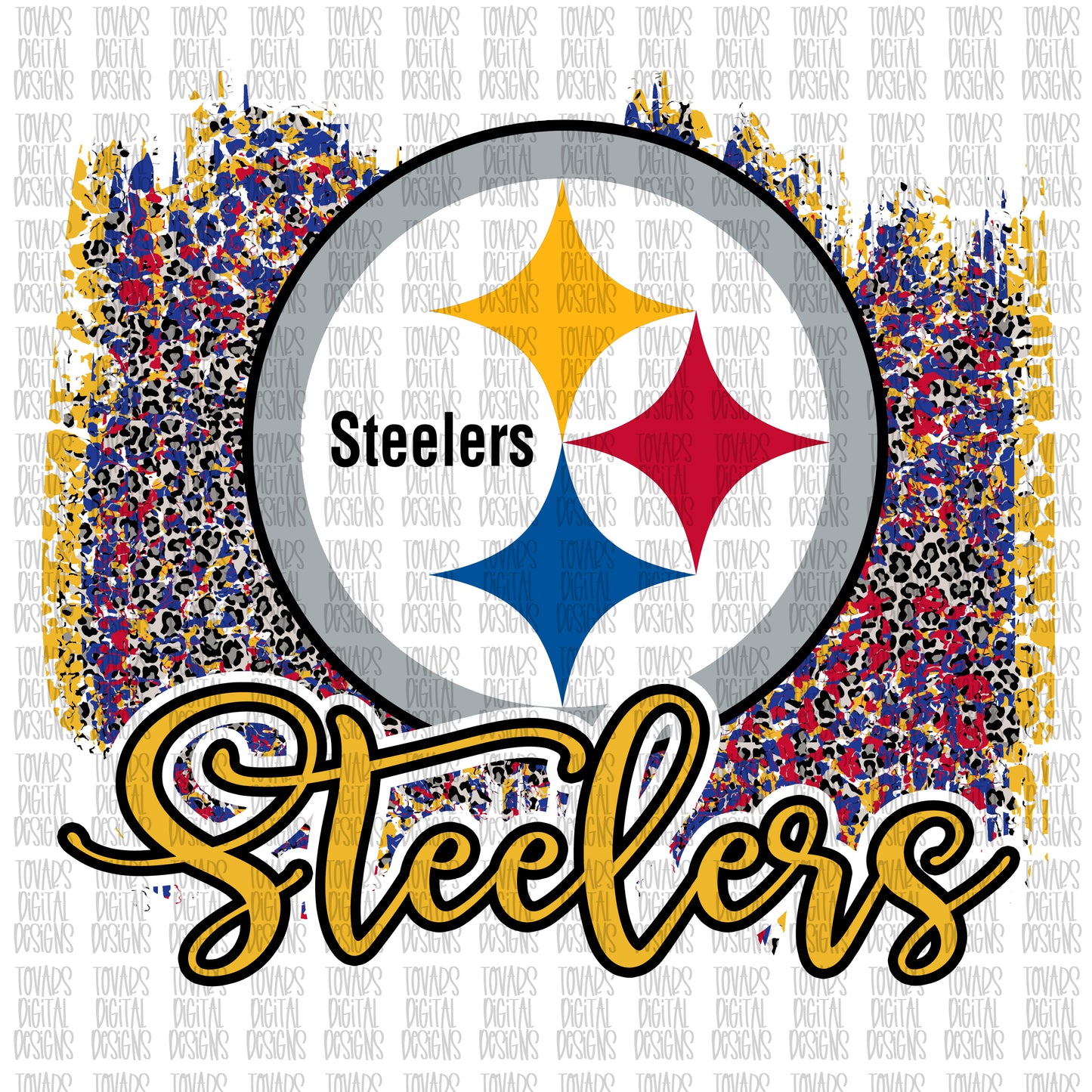 Steelers Leopard Design PNG Digital Download