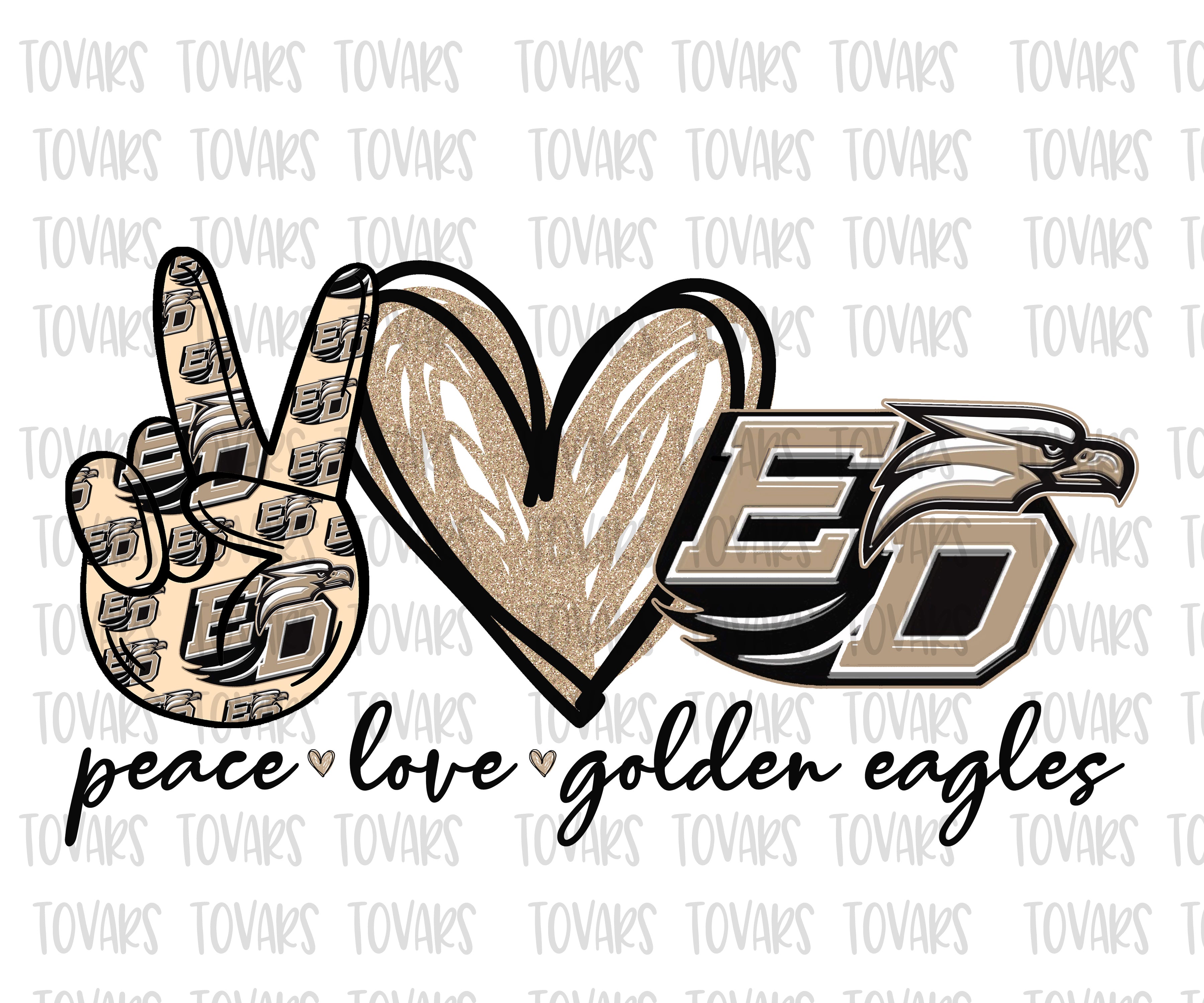 Peace love Golden Eagles PNG File – Tovars Digital Designs