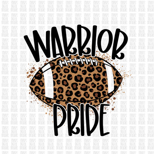 Warrior Pride Football, Warrior Football png, Warrior pride png, leopard football, leopard football png, sublimation design, dtg printing