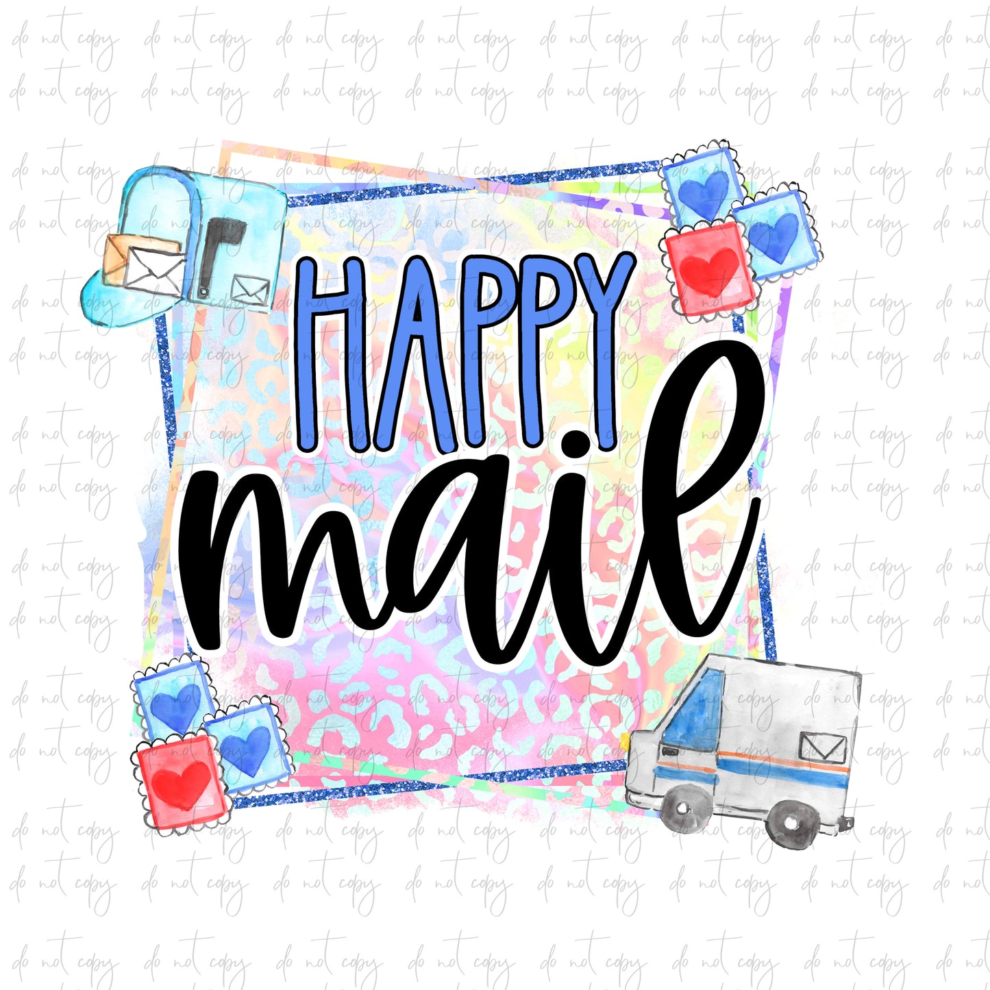 Happy Mail Post Office mailing Png Sublimation dog