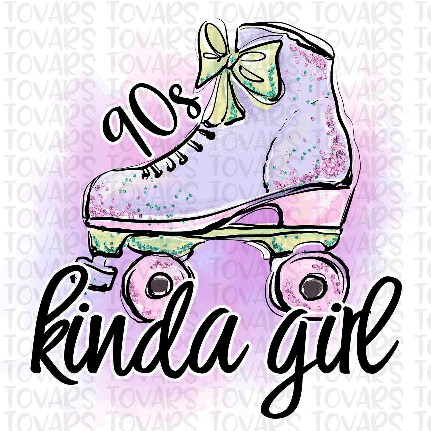 90s Kinda Girl Sublimation Download, 90s Kinda Girl PNG File Instant Download Sublimation Download, watercolor 90s Roller Blade printable