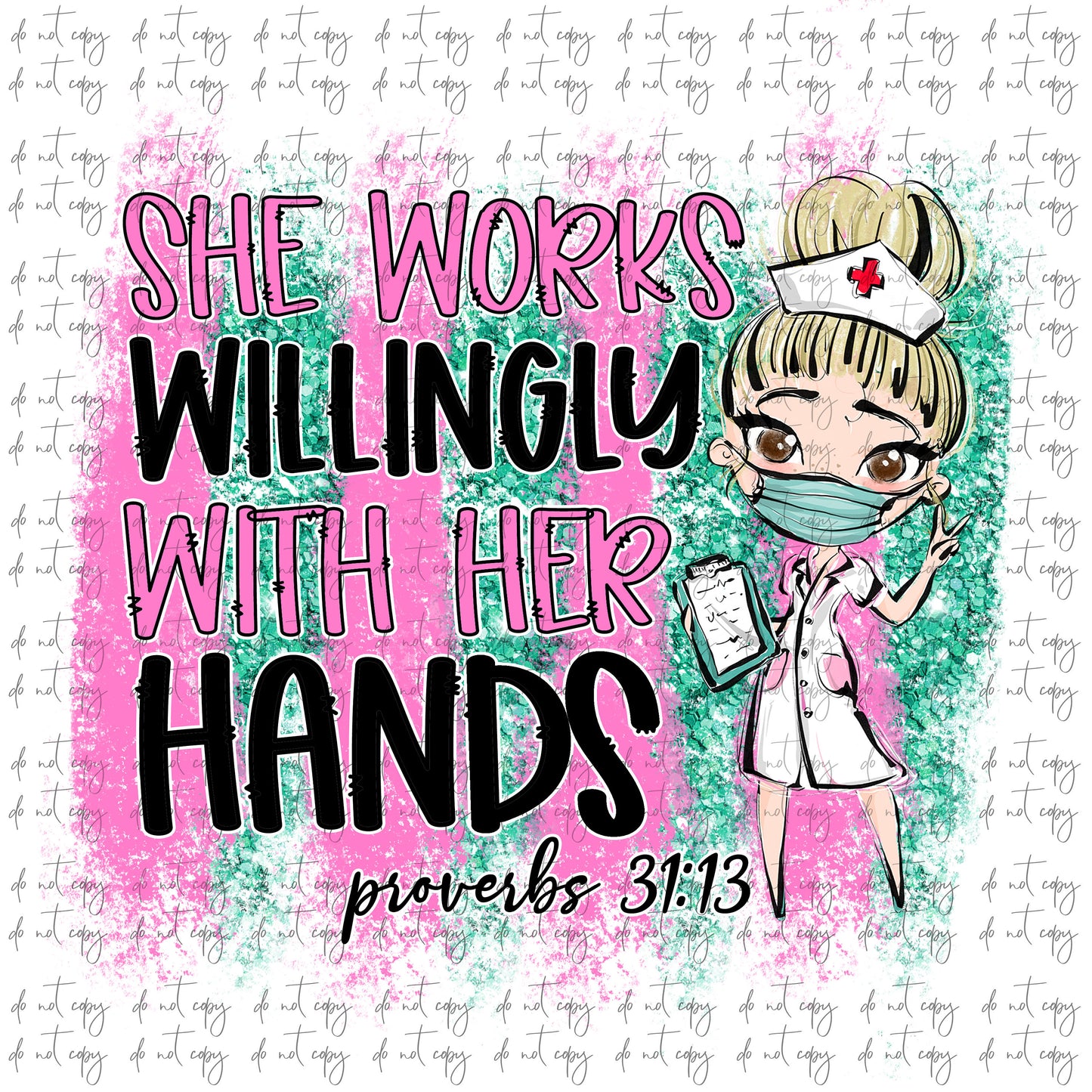 BUNDLE She works willingly with her hands proverbs 31 13 nurse Sublimation Download medical assistant CNA PNG Instant Download nurse 4 files