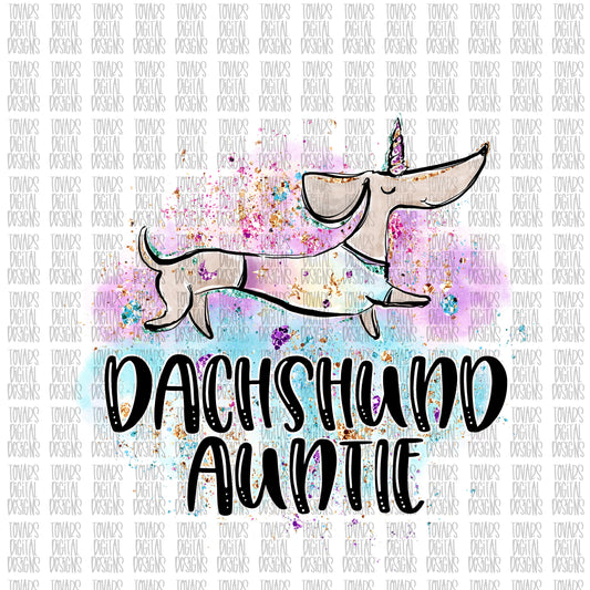 Dachshund Auntie Sublimation Download,  Dachshund Unicorn PNG Instant Download Sublimation Download Unicorn Dog Design, watercolor Dachshund