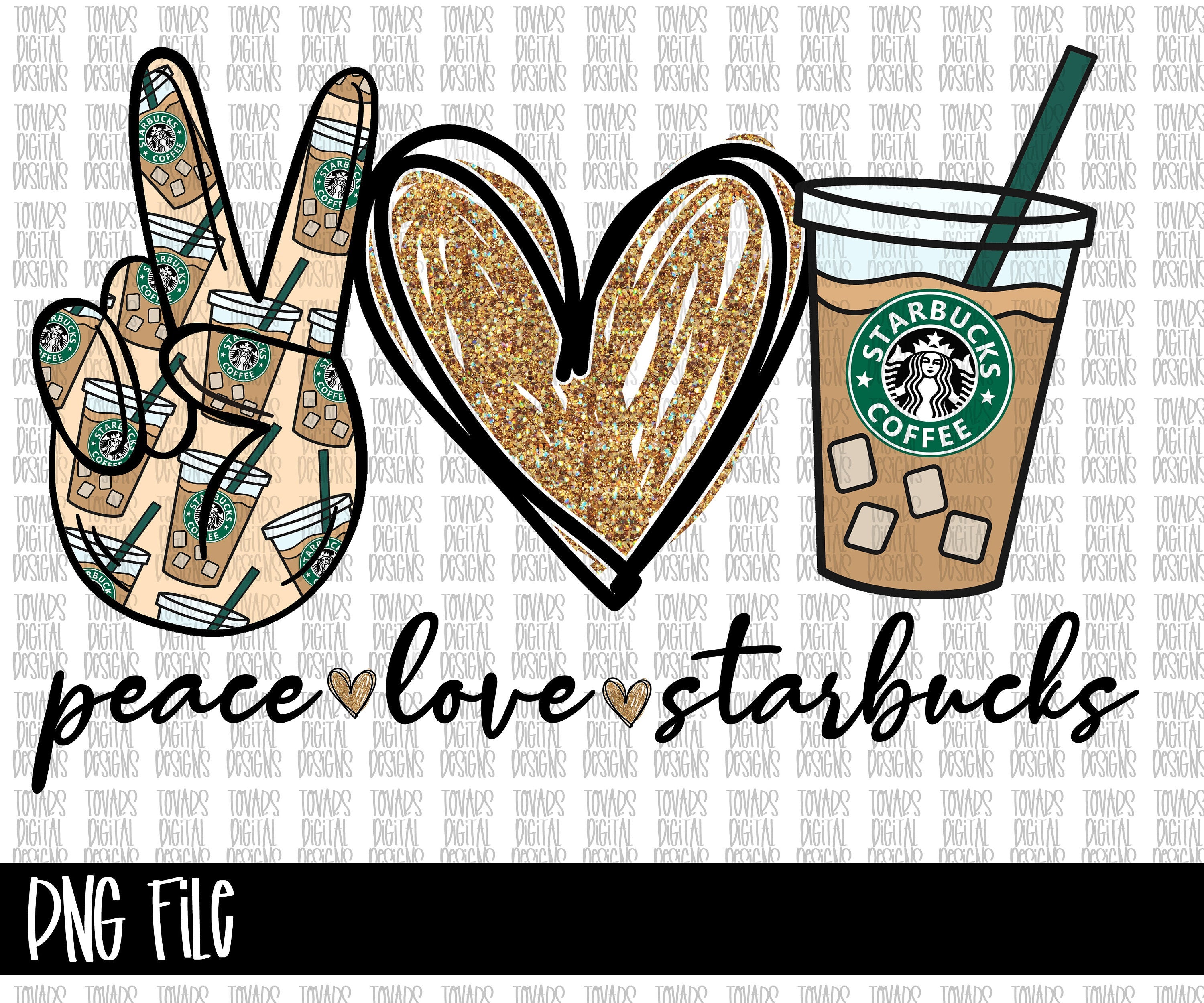 Peace Love Starbucks sticker - coffee