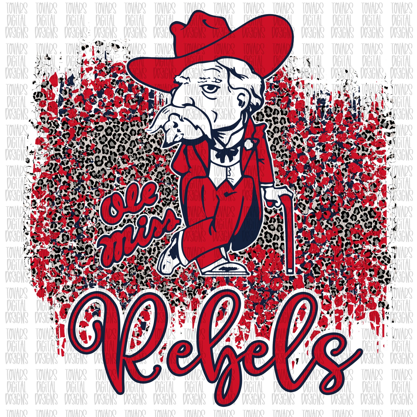 Ole Miss Rebels leopard png file