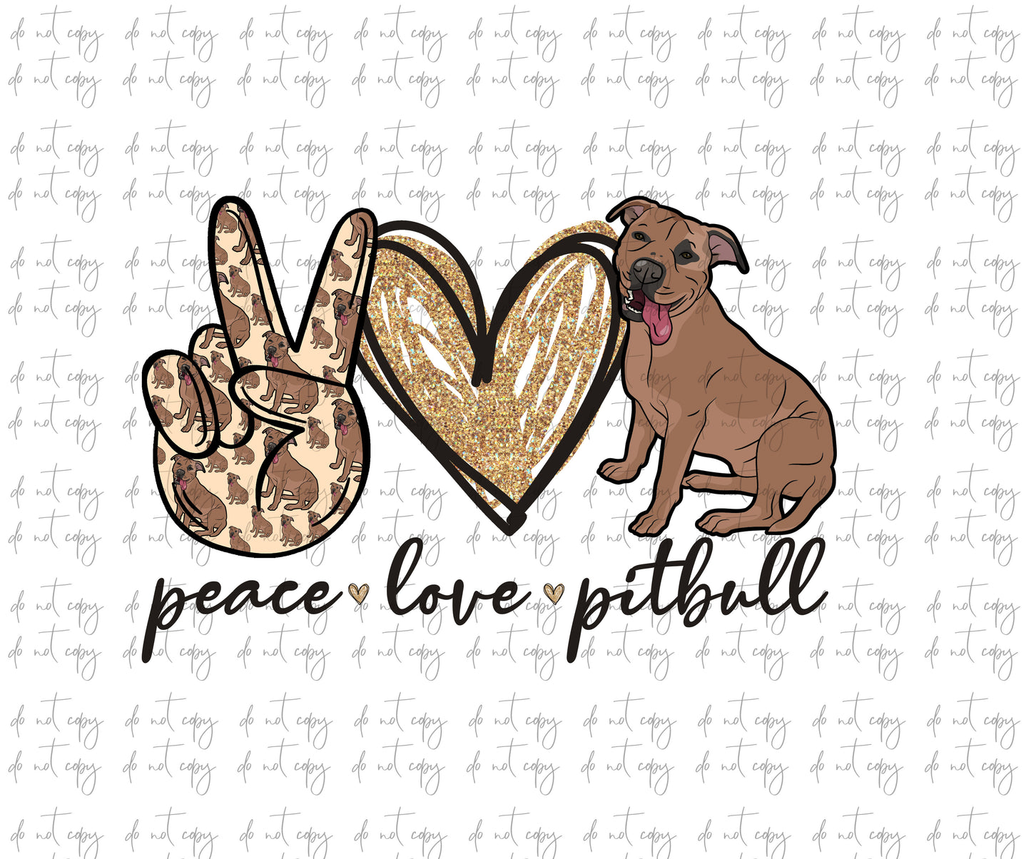 peace love pitbull png file dog