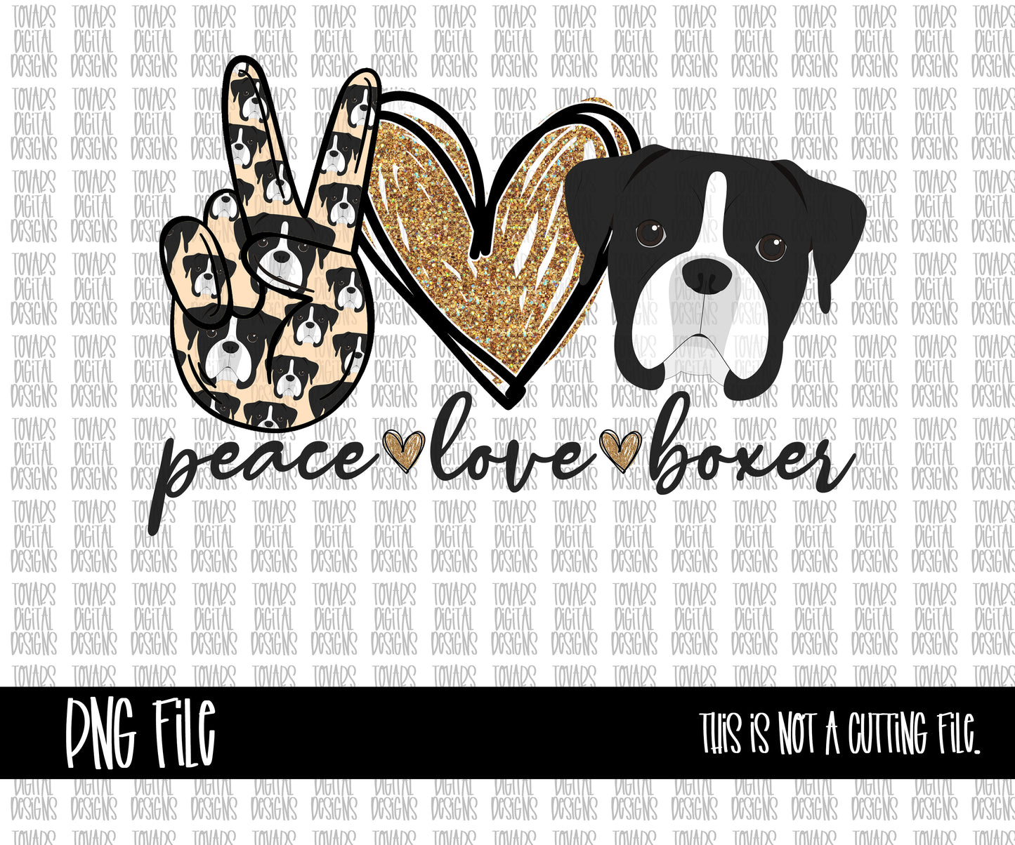 Peace love Boxer PNG File