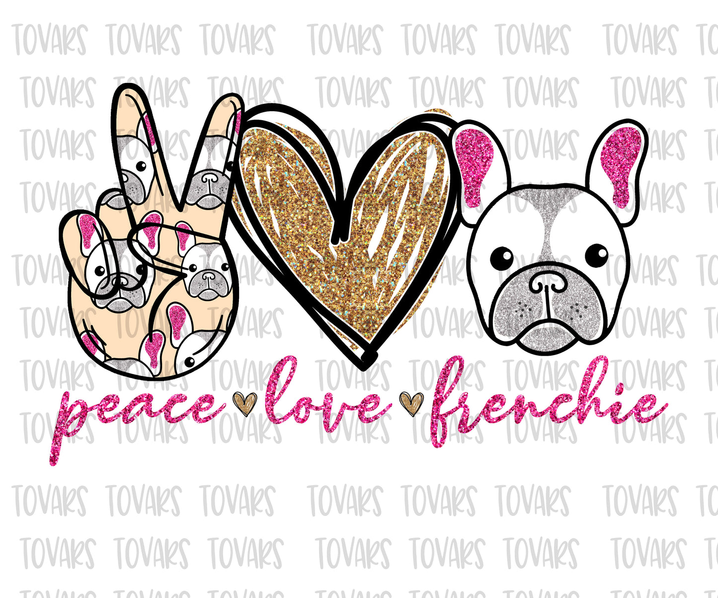 peace love frenchie png file white french french bulldog sublimation