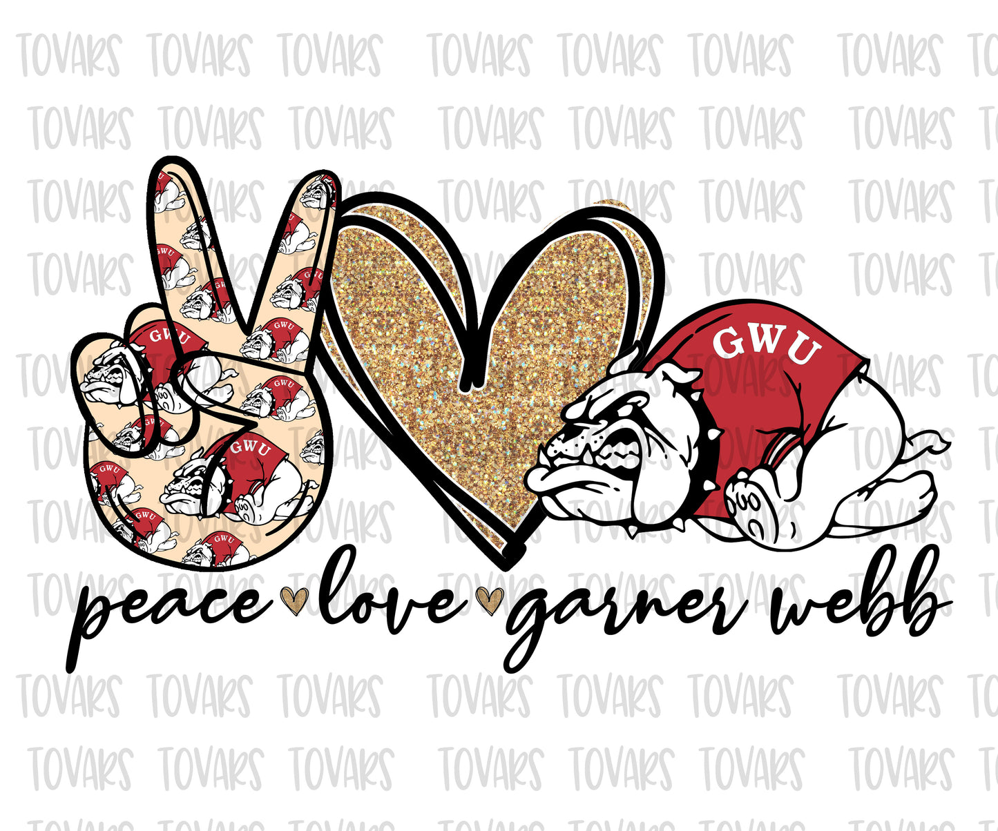 Peace love garner webb university png file sublimation design