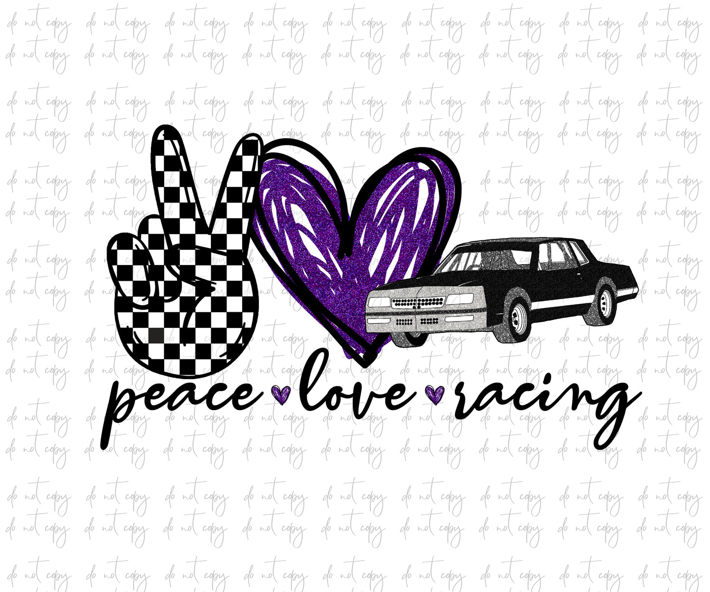 Peace love Racing checkered flag Sublimation Png Digital Download, Dirt Track Racing Png, Racing sublimation PNG, peace love Racing purple