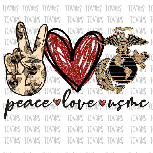 Peace love usmc Sublimation Digital Download PNG File