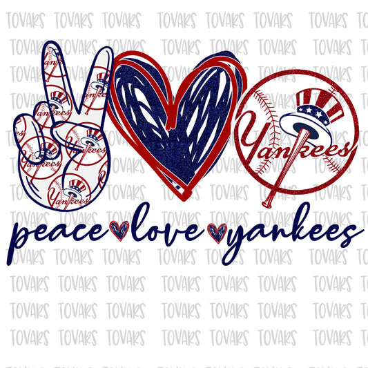 Peace love yankees Sublimation Png Digital Download, Baseball Png, Baseball Glitter print red glitter Yankees Sublimation digital download