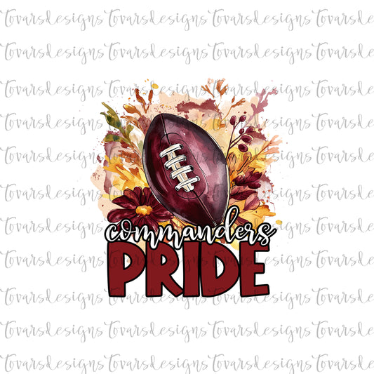 Commanders Pride Burgundy Yellow Football Design Png Digital Download Sublimation