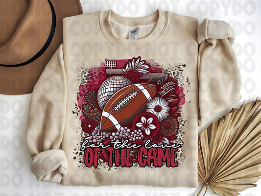 Football Sublimation,Burgundy Floral football, For the Love of the Game PNG Instant Download (Copy)