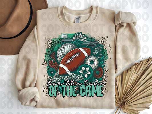 Football Sublimation, Green Floral football, For the Love of the Game PNG Instant Download