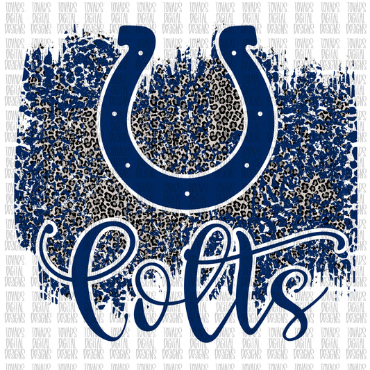 Colts leopard Football Digital Design PNG Sublimation 02