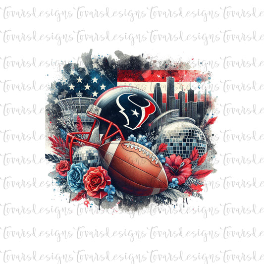 Texans Football Design PNG Digital Download Sublimation