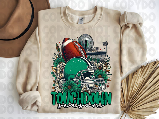Football Sublimation, Green football Sublimation, Touchdown Season, Football PNG Instant Download