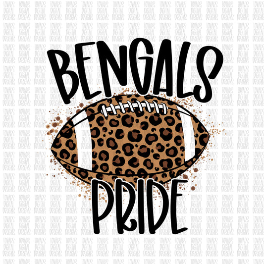 Bengals Pride Football, bengals Football png, bengals pride png, leopard football, leopard football png, sublimation design, dtg printing