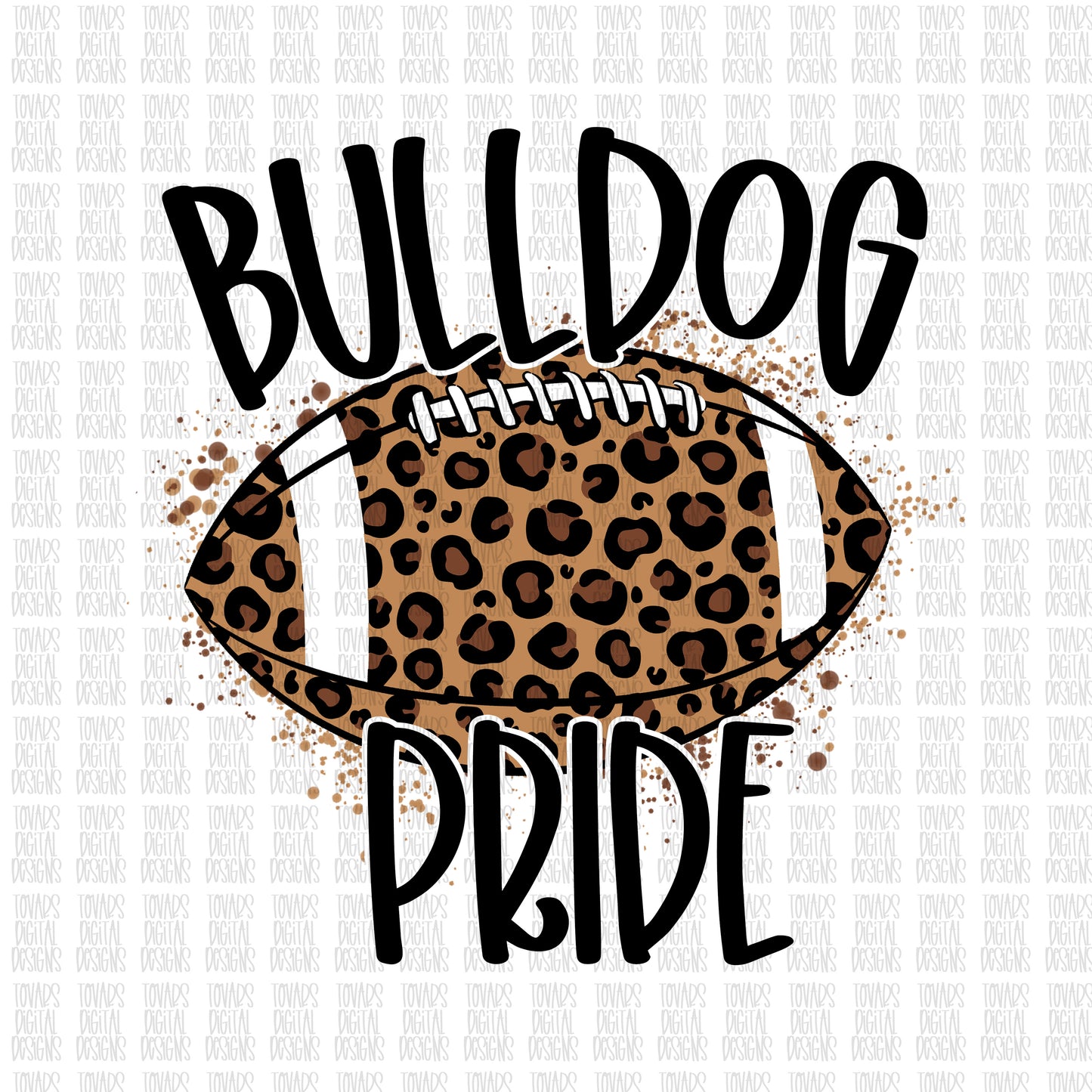 Bulldog Pride Football, Bulldog Football png, Bulldog pride png, leopard football, leopard football png, sublimation design, dtg printing