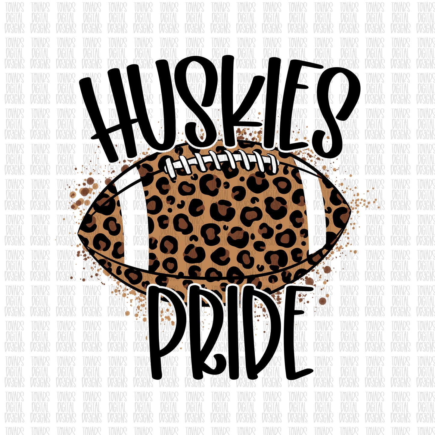 Huskies Pride Football, Huskies Football png, Huskies pride png, leopard football, leopard football png, sublimation design, dtg printing