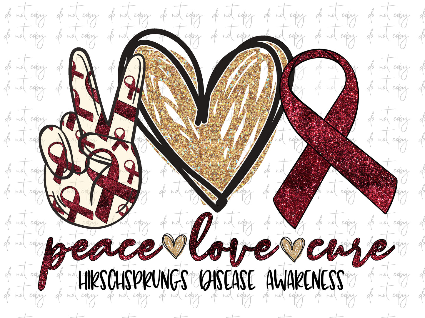 Peace love Cure Sublimation Png Digital Download, Hirschsprungs Disease Awareness Png, Hirschsprungs Disease Awareness sublimation design