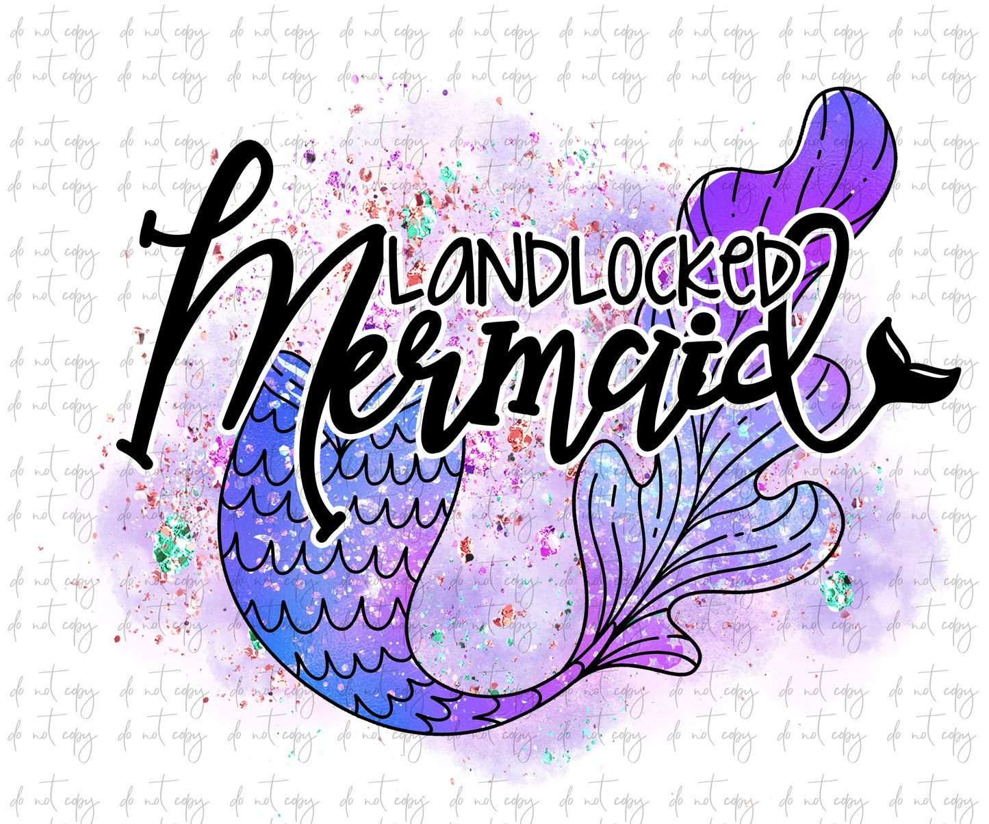 Landlocked mermaid sublimation png file mermaid design