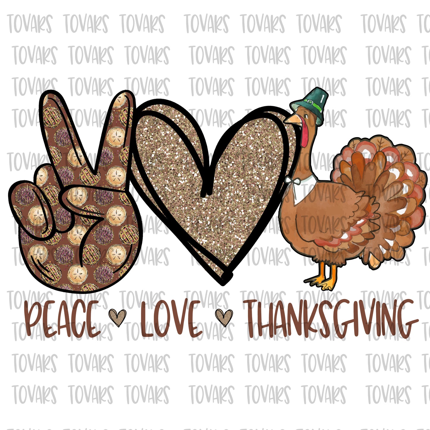 PEACE LOVE THANKSGIVING png file turkey