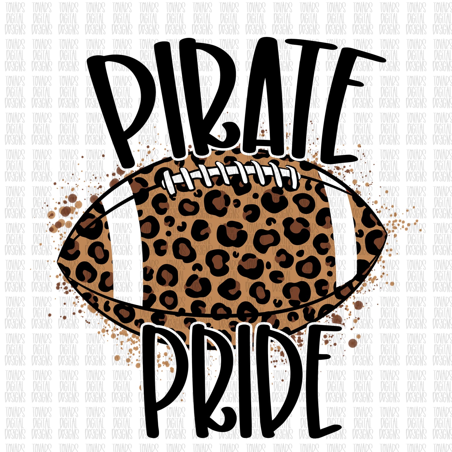 Pirate Pride Football, Pirate Football png, Pirate pride png, leopard football, leopard football png, sublimation design, dtg printing