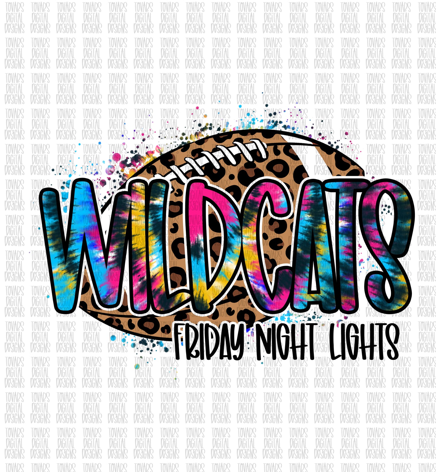 Wildcats Leopard Tie Dye Friday night lights png file download