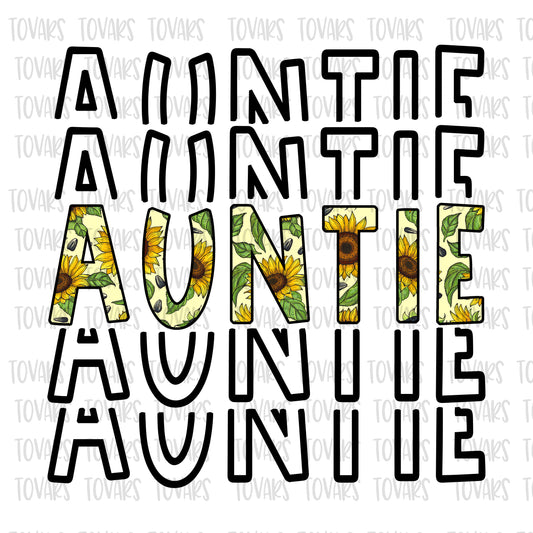 Auntie Sunflower Sublimation png file, Auntie Sublimation Download, Auntie PNG File Instant Download Sunflower design png Auntie sunflower