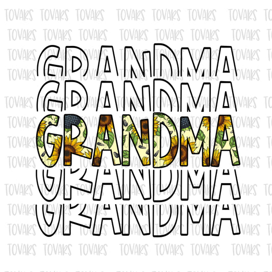 Grandma Sunflower Sublimation png file, Grandma Sublimation Download, Grandma PNG File Instant Download Sunflower design png grandma floral