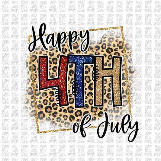 Happy 4th of July Leopard Sublimation png, fourth of July Png , patriotic USA God bless the usa png, Patriotic print