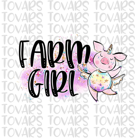 Farm Girl Sublimation Download,  Pig PNG, Instant Download Sublimation Download, Pig Unicorn Design, Pig Sublimation design, Farm Girl