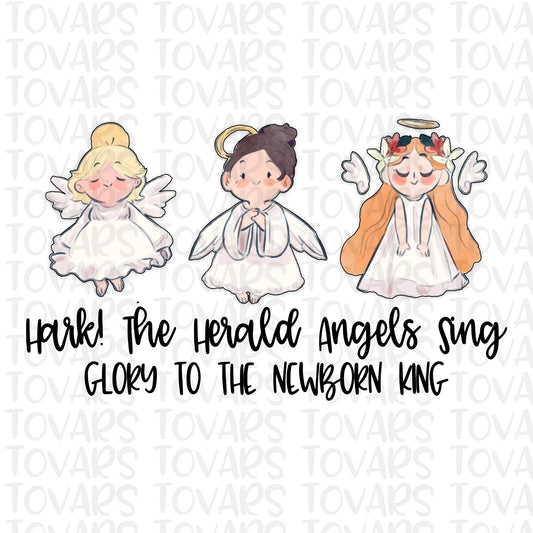 Hark the Harold Angels Sing Christmas Sublimation Download, Christmas Song png Instant Download Christmas Sublimation Design Angel Christmas