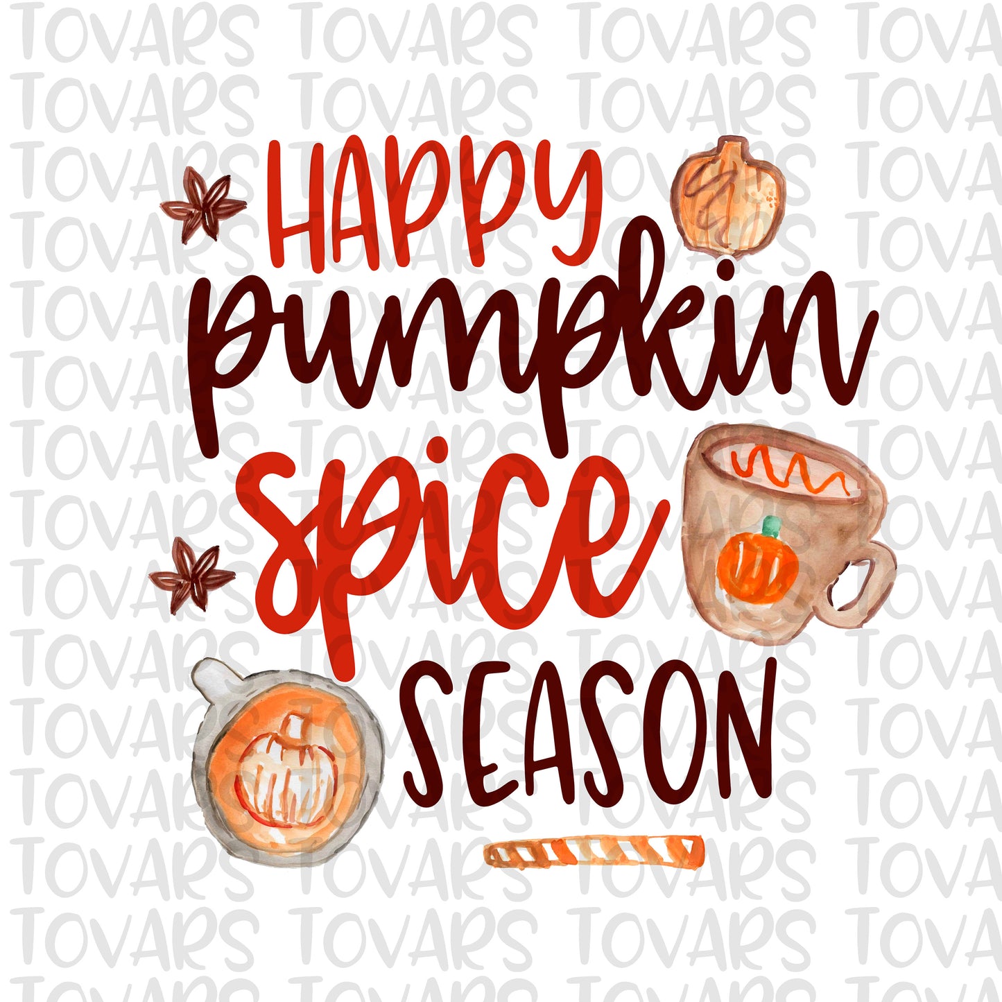 Happy Pumpkin Spice Season Sublimation Download Pumpkin Spice PNG Instant Download Watercolor Sublimation Fall Shirt Design pumpkin png