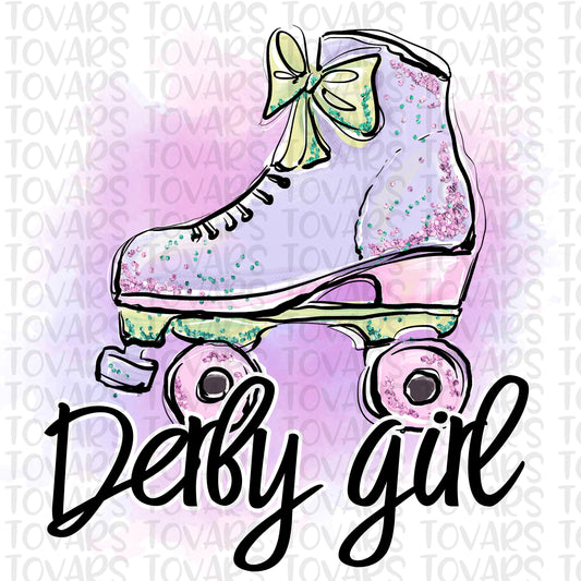 Derby Girl Roller Blading Sublimation Download, Derby Girl PNG File Instant Download Sublimation Download watercolor Derby Girl Roller Blade