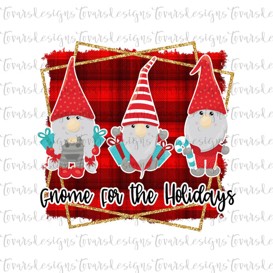 Gnome for the Holidays Plaid Sublimation Download, Christmas Gnome Png File, Christmas Sublimation, Plaid Christmas PNG File, Gnome PNG File