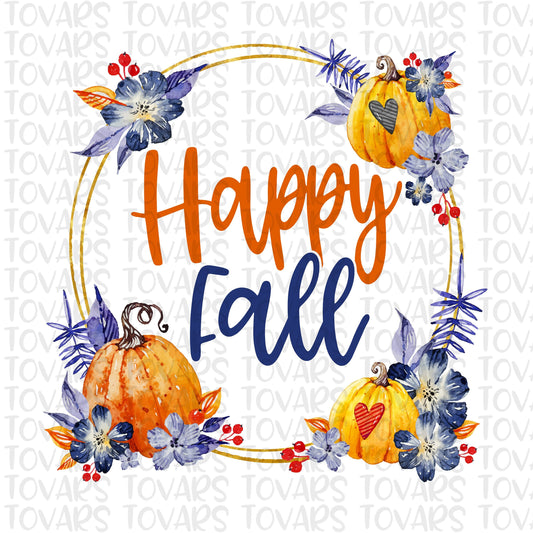 Happy Fall Sublimation Download Pumpkin watercolor clipart PNG Instant Download Watercolor Sublimation Fall Shirt Design pumpkin png