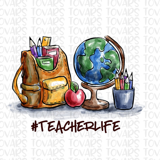 Hashtag Teacher Life #Teacher Sublimation Download, Teacher Life PNG, Instant Download Sublimation, Teacher PNG file, back to school design