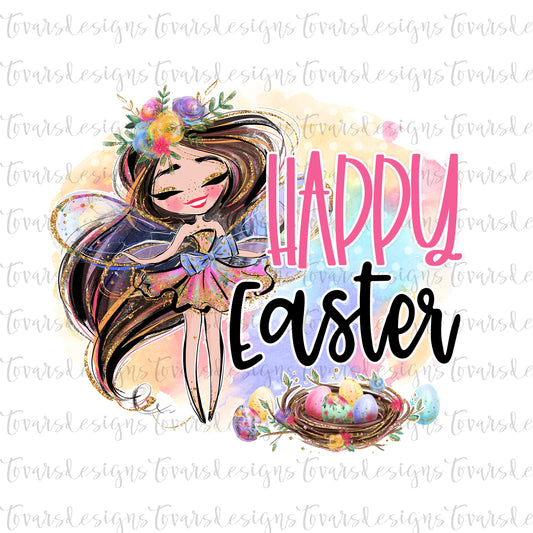 Happy Easter Fairy png design, Easter Design, Sublimation Easter Design, Cute Glitter Easter png file, instant download easter Fairy png