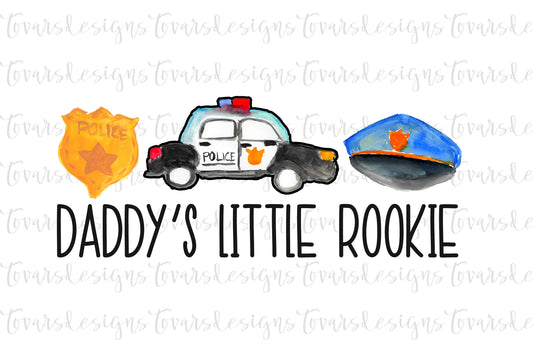 Daddy's Little Rookie Sublimation Png, Police Daddy Png File, Police Badge Police car Police Hat Sublimation, Police Daddy Sublimation png
