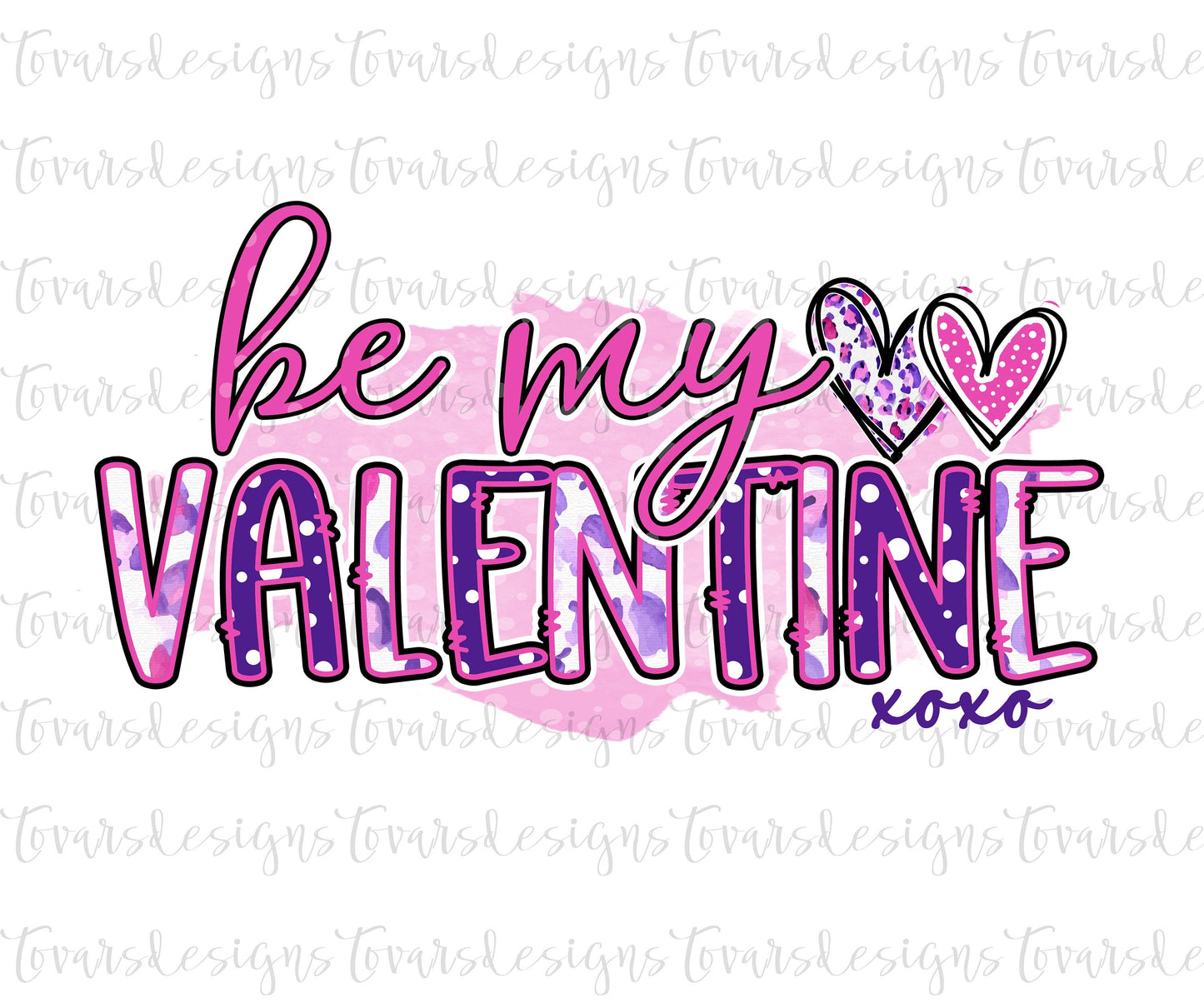 Doodle Be My Valentine xoxo Valentines Day Sublimation Download, Valentine's Day Png File, Valentines day hearts Sublimation Watercolor