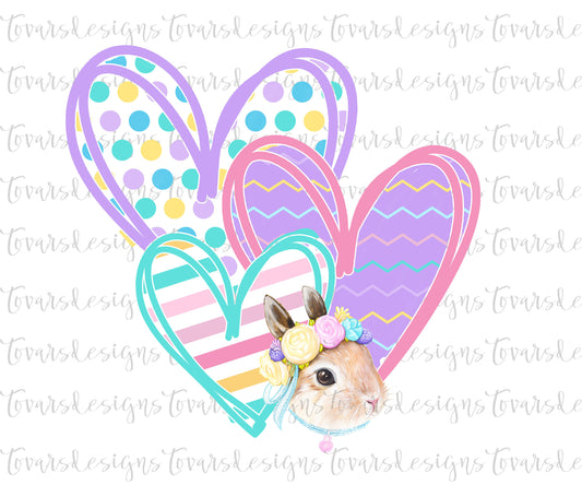 EASTER hearts Sublimation png, Easter Bunny Png , Easter Bunny Hearts png, Easter Bunny Sublimation download, Easter hearts sublimation