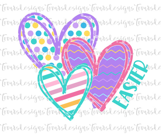 EASTER hearts Sublimation png, Easter polka dots Png , Easter chevron Hearts png, Easter Sublimation download, Easter hearts sublimation