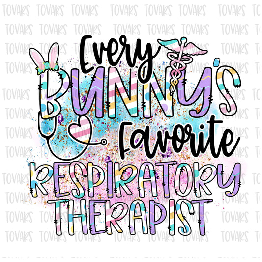 Every Bunny's Favorite Respiratory Therapist Sublimation Download, Easter Respiratory Therapist PNG, Instant Download Respiratory Therapist